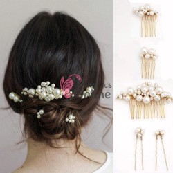 Accesoriu elegant pentru decor par AP007 Aurii cu cristale si perle